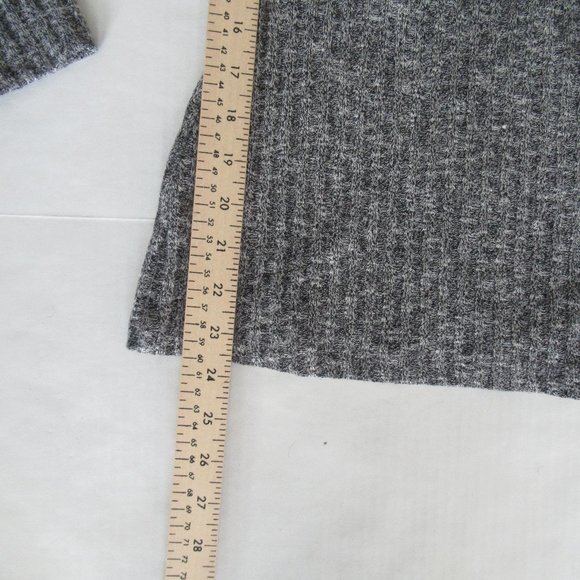 7 For All Mankind Womens S Cowl Neck Long Sleeve Fitted Tunic Sweater Top Gray - Picture 5 of 9